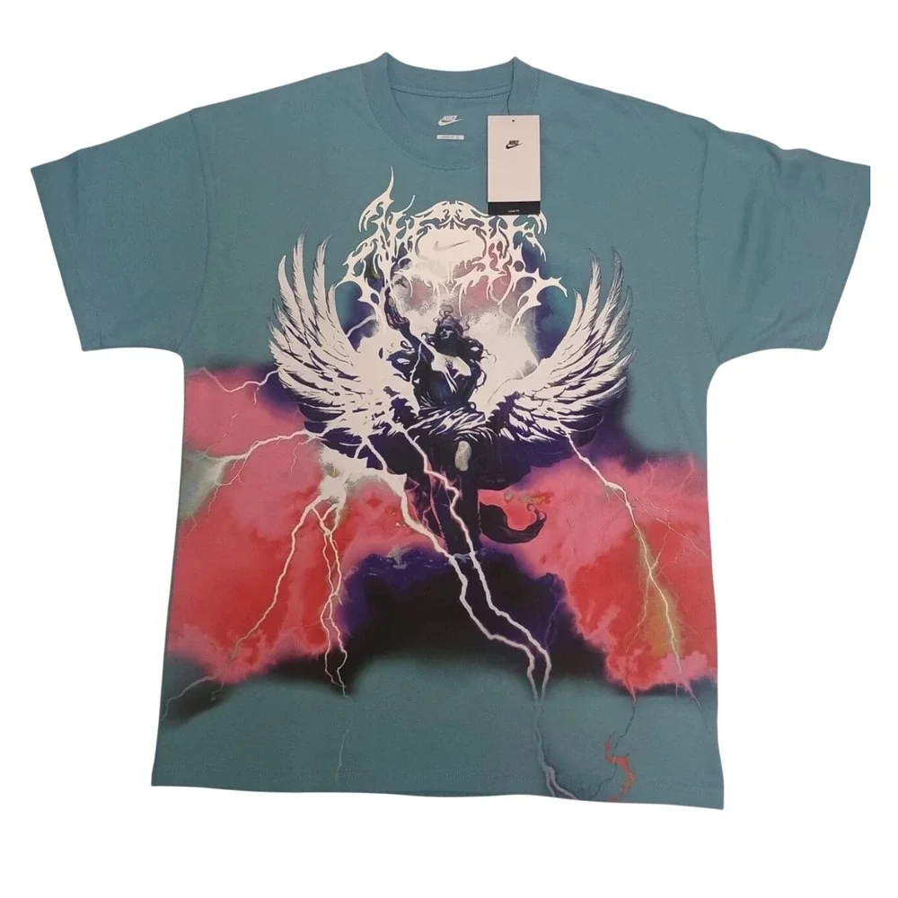 Nike Graphic T-Shirt Mens S Blue New Embrace Victory HQ2579-464 Winged Graphic